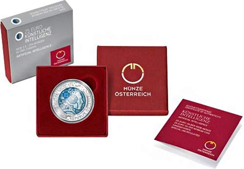 2019 AT Niobium PowerCoin Artificial Intelligence Bimetallic Silver Coin 25€ Euro Austria 2019 BU Brilliant Uncirculated