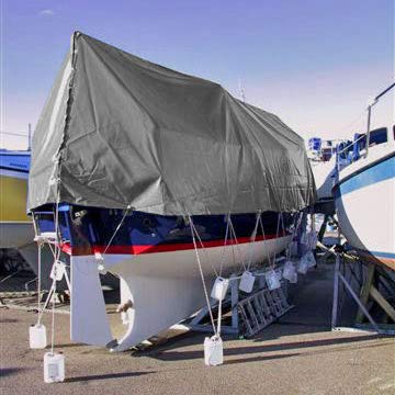 100x100 Heavy Duty Silver/Black Poly Tarp - 14x14 Weave - Special U.V. Coating - 24" Grommets