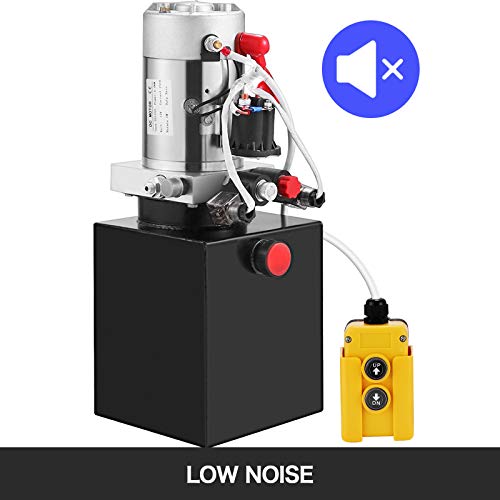 Mophorn 12V Hydraulic Pump Unit 4 Quart (Steel,Double Acting)