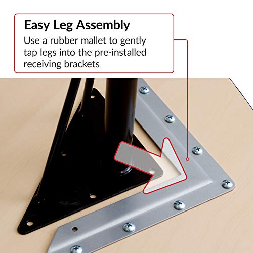 ECR4Kids Mesa Premium 30" x 60" Trapezoid School Activity Table, Standard Legs w/ Swivel Glides, Adjustable Height 19-30 inch (Maple/Navy)