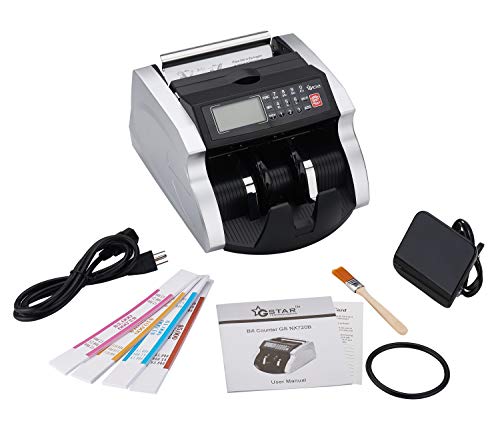 GStar Money Counter with UV/MG/IR Counterfeit Bill Detection Plus External Display with Warranty, American Brand, American Seller (1200 Notes/Min. & Total Value Count Function)