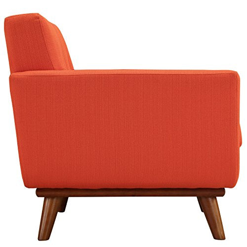 Modway Engage Mid-Century Modern Upholstered Fabric Accent Arm Lounge Chair in Atomic Red