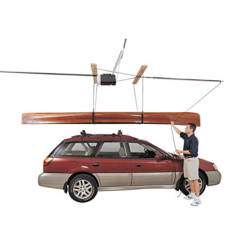 HARKEN - Kayak Overhead Garage Storage Hoist, Self-Leveling, Safe Anti-Drop System, Easy One-Person Operation, Smart Garage Organization