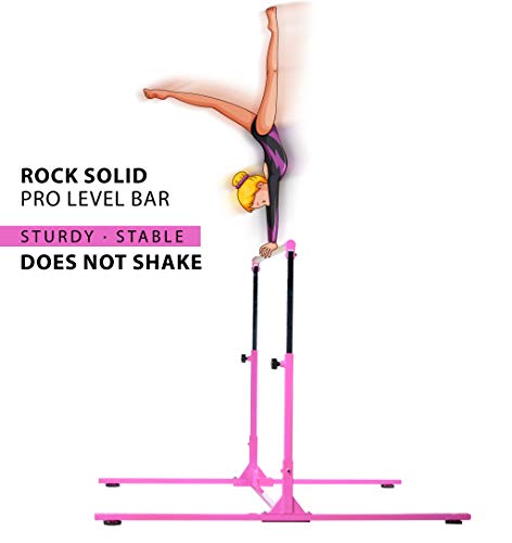 Milliard Professional Gymnastics Kip Bar Height Adjustable, Hot Pink