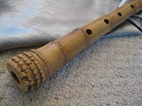 1.8 Pentatonic Shakuhachi w. Root End 5 Holes, natural shakuhachi style mouthpiece - Matake bamboo Zen Instrument