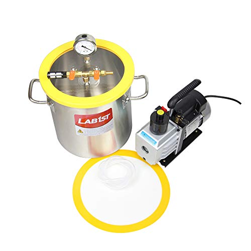 lab1st 3 Gallon Vacuum Chamber and 5 CFM Pump Kit for Degassing Silicone Epoxy