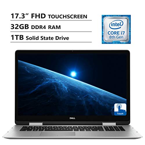 Dell Inspiron 17.3" FHD Touchscreen 2 In 1 Laptop NVIDIA GeForce MX150 2GB 32GB DDR4 RAM 1TB Solid State Drive Wireless AC HDMI Win10