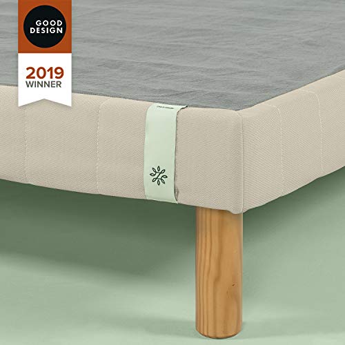 Zinus 11 Inch Quick Snap Standing Mattress Foundation/Low profile Platform Bed/No Box Spring needed, Beige, King