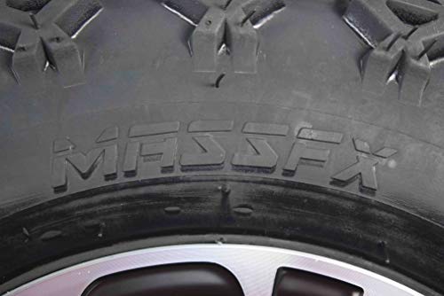20" Tall MASSFX Black QUAKE Golf Cart Wheel and 20x10-10 Tire kit 10x7 4/101.6 4/4 Rim 4 PACK