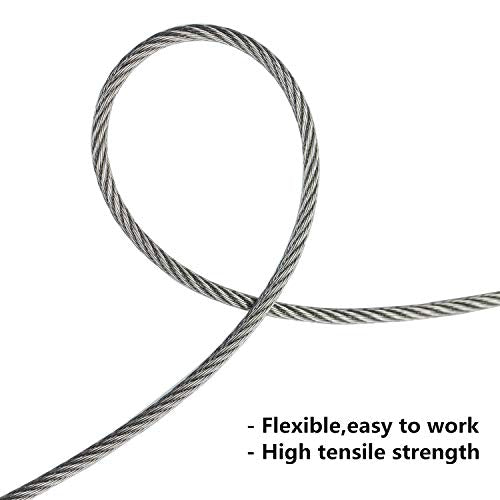 Ingpro T316 Stainless Steel Cable 1/8" Aircraft Wire Rope for Deck Cable Railing Kit, (7x7 800FT),Corrosion Resistance Grade