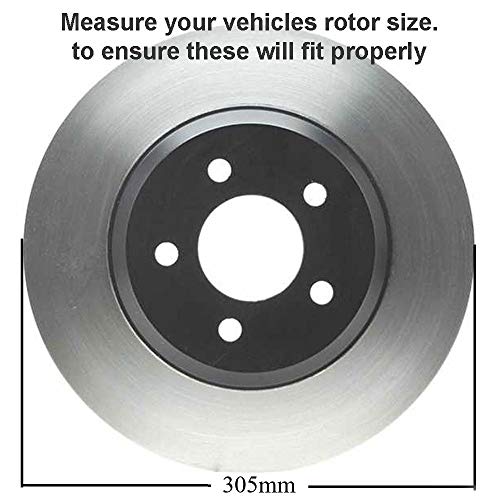 Detroit Axle - Front Wheel Hub Bearing Assembly, Disc Brake Kit Rotors w/Ceramic Pads w/Hardware & Brake Kit Cleaner