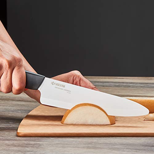 Kyocera KB5PC-FKWHBK-U-BK Revolution Universal Knife Block Set, Blade Sizes: 7", 5.5", 4.5", 3", White