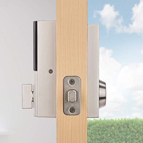 Kwikset 99190-003 Contemporary Premis Touchscreen Keyless Entry Smart Deadbolt Door Lock Works with Apple HomeKit Featuring SmartKey Security, Satin Nickel