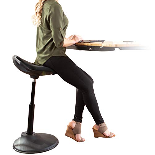 Uprite Ergo Active Stool Adjustable Height Chair for Desks & Workstations (Black)