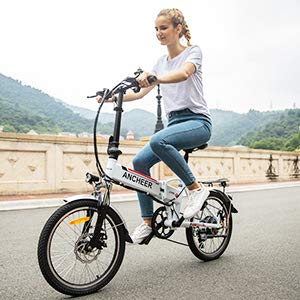 ANCHEER Folding Electric Bike Ebike, 20 Inch Electric Bicycle with 36V 8Ah Removable Lithium-Ion Battery, Ebike with 250W Motor and 7 Speed Gears