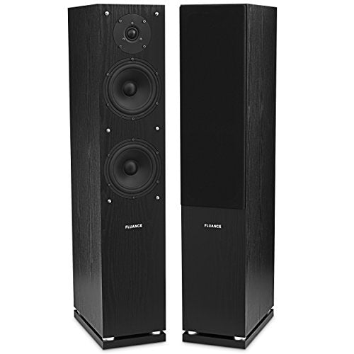 Fluance Elite Series Surround Sound Home Theater Speaker 5.1 Channel Including 3-Way Floorstanding, Center Channel & DB10 Subwoofer Black Ash
