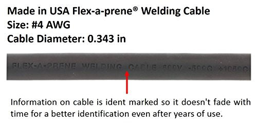 150 Amp Welding Leads Assembly Set - Dinse 10-25 Connector - #4 AWG cable (15 FEET EACH LEAD)