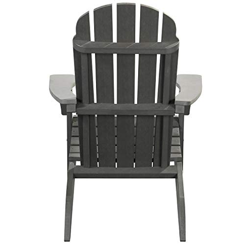 PolyTEAK Traditional Element Faux Wood Poly Adirondack Chair Adult-Size Weather Resistant Made From Special Formulated Poly Lumber Plastic