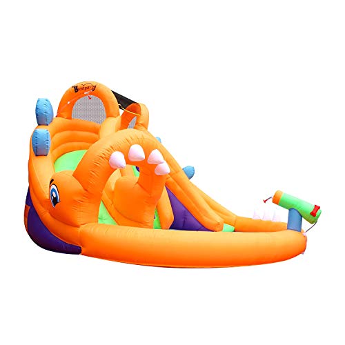 BESTPARTY Dinosaur Inflatable Water-Slide Bounce House Inflatable Jumper Bouncy House with Blower