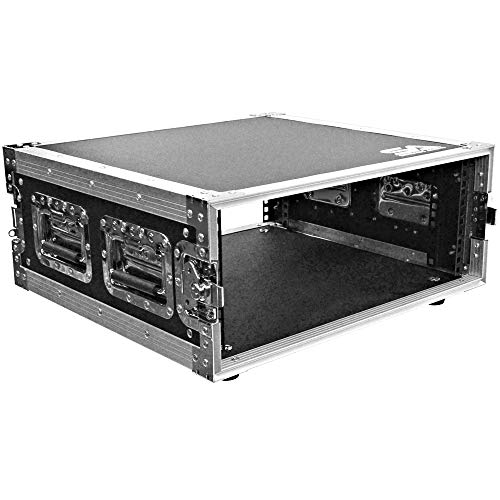 Seismic Audio - SATAC4U - Heavy Duty 4 Space ATA Rack Case - 4U PA DJ Amplifier Flight Road Case - Pro Audio DJ Rack