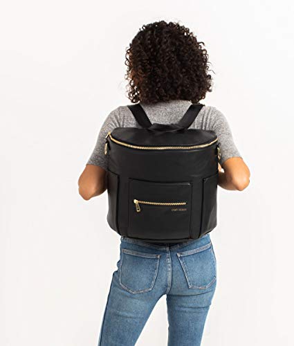 Fawn Design Premium Vegan Leather Diaper Bag and Backpack (Black 2.0)