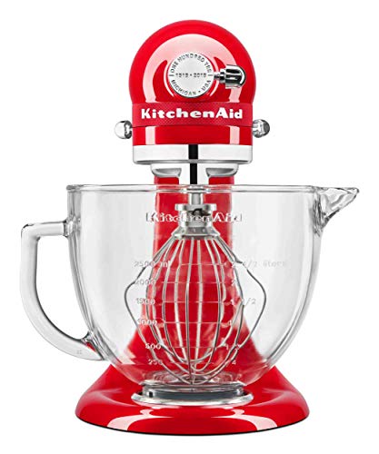 KitchenAid KSM180QHGSD Queen of Hearts Stand Mixer, 5 Qt, Passion Red