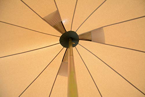 Premium 100% Cotton Canvas Bell Tent, Water Repellent Complete with Steel Center & Door Pole, Roof Vents, Bug mesh Doors & Windows for All Season Camping and Glamping (13ft (4M), Water Repellent)