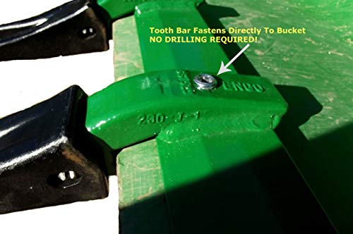 JD Green 73 Inch Heavy Duty Bucket Tooth Bar for Sub-Compact Tractor No Drilling Required | Heavy Duty Design by Heavy Hitch | Made in USA