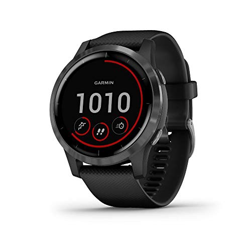 Garmin Vivoactive 4 Smartwatch Black Stainless Bundle with Deco Gear Magnetic Wireless Sport Earbuds Red with Carrying Case
