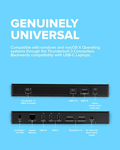 VisionTek VT4800 Dual Display Thunderbolt 3& USB-C Universal Docking Station w/ 60W Power Delivery, 901292