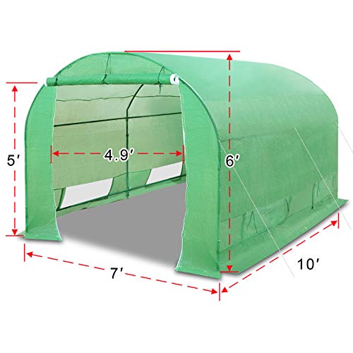 Strong Camel Portable Large Walk in Greenhouse Outdoor Tunnel Garden Plant Hot House (12'X7'X7'(2))