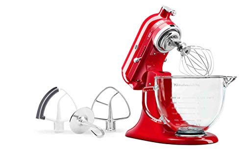 KitchenAid KSM180QHGSD Queen of Hearts Stand Mixer, 5 Qt, Passion Red