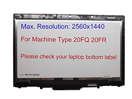 Krenew 14" Touch Screen Replacement Digitizer Glass LCD LED Display with Bezel for Lenovo ThinkPad X1 Yoga (1st Gen) 20FQ000QUS 20FQ000SUS 20FQ0054US 20FQ0055US 20FQ005XUS 20FQ002YUS (WQHD 2560x1440)
