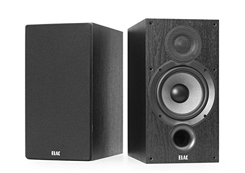 ELAC Debut 2.0 B6.2 Bookshelf Speakers, Black (Pair) & Debut 2.0 C6.2 Center Speaker, Black