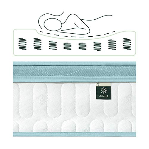 Zinus 10 Inch Mint Green Memory Foam Hybrid Spring Mattress, Full