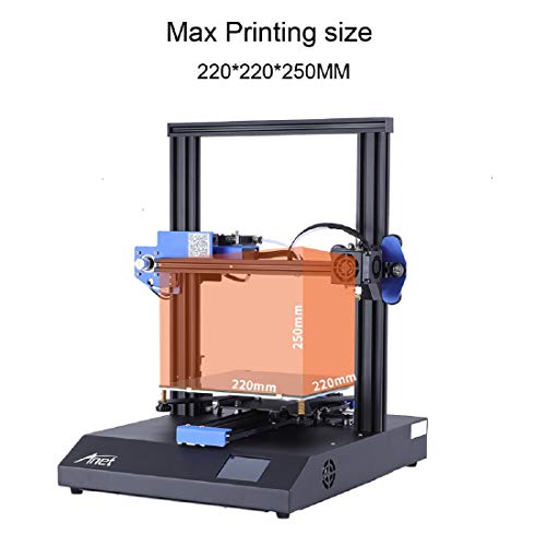 Anet DIY 3D Printer, All Full Metal Frame W/ Resume Printing Function, 2.8in LCD Color Touch Screen, Upgraded Over-Current Protection Mainboard