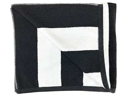 La Calla Cabana Beach Towel - 100% Terry Velour Cotton Turkish Towels - 35 Inches by 60 Inches Plush Soft and Comfortable and Extremely Absorbent - Eco Friendly (6 Pack, Black)
