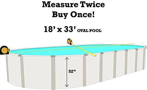 Smartline Manor 18-Foot-by-33-Foot Oval Pool Liner | UniBead Style | 52-Inch Wall Height | 20 Gauge Virgin Vinyl Material | Heavy-Duty Liners | Designed for Steel Sided Above-Ground Swimming Pools