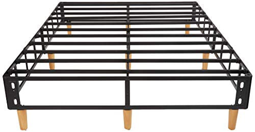 AmazonBasics Premium Foldable Mattress Foundation/Box Spring with Steel Slats and Wood Legs, Tools-free Assembley, King