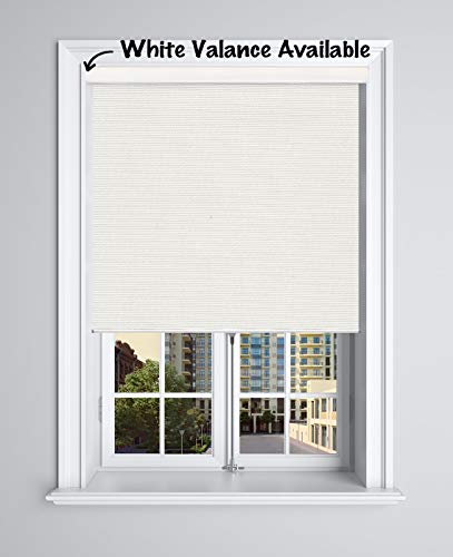 Springblinds 100% Blackout Roller Shade, 76" Wx72 H White, Slow Rise Spring Cordless System Child Safety Polyester Blind, Custom Size, Aluminum Valance Shades Made in USA