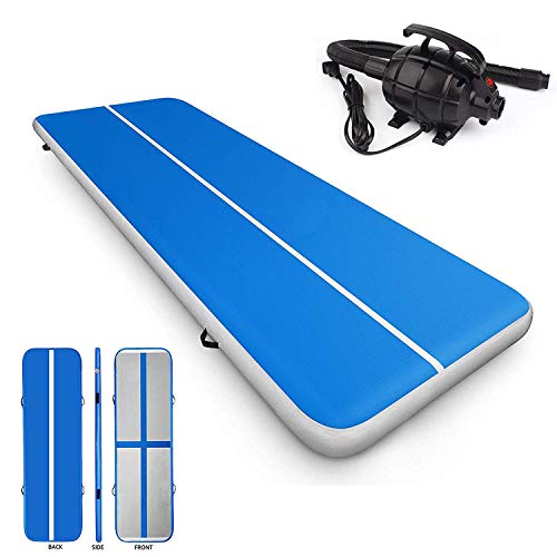 MELCHEF 10ft/13ft/16ft/20ft Air Track Tumble Mat Inflatable Gymnastics Mat Tumble Track Air Track Mat Air Track Floor Mats with Electric Air Pump Home Use/Training