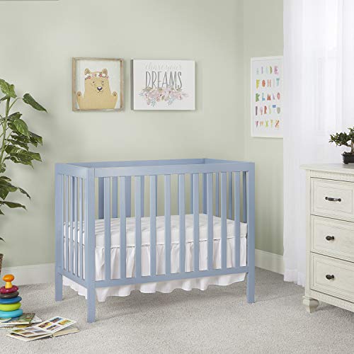 Dream On Me, Edgewood 4-in-1 Convertible Mini Crib, Dusty Blue