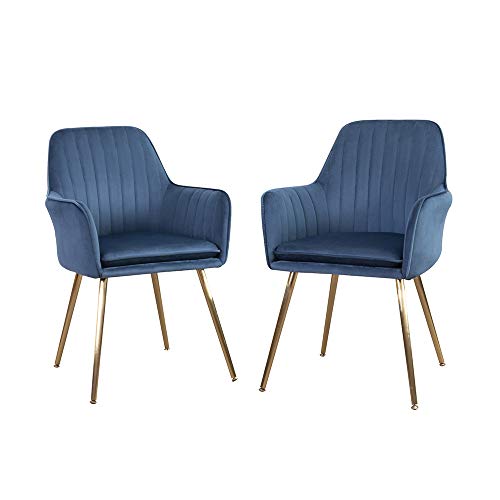 DMF Furniture Modern Velvet Accent Chair High Back Elegant Dinning Chairs with Arms in Living Guest Room (Green)