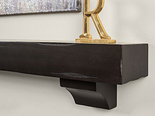 Breckenridge 72" Fireplace Mantel Shelf - Espresso Distressed Finish