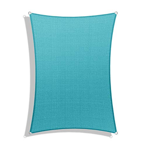 Windscreen4less 17' x 17' Square Sun Shade Sail - Solid Turquoise Durable UV Shelter Canopy for Patio Outdoor Backyard - Custom Size