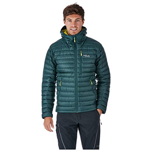 RAB Men's Microlight Alpine Jacket - Ethically-Sourced 750 Fill Hydrophobic Down Jacket (Pine, S)