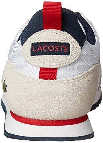 Lacoste Men's Aesthet Sneaker, White/Navy/Red, 9.5 Medium US
