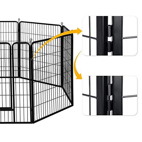 Yaheetech 40-inch Dog Playpen with Door Pet Playpen for Large and Small Dogs, Foldable Dog Exercise Pens Indoor & Outdoor 16 Panel