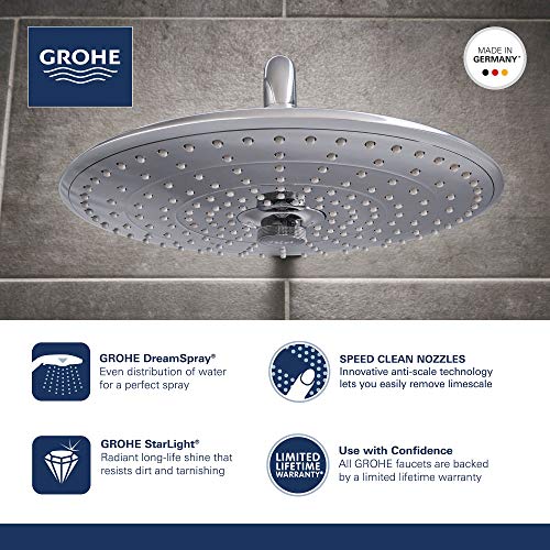 Grohe 26128001 Euphoria 2.5 Gpm Shower System with Thermostat for Wall Mount, Starlight Chrome