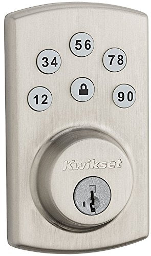 Kwikset 907 Powerbolt 2.0 Electronic Deadbolt Featuring SmartKey with Arlington Handleset (Satin Nickel)